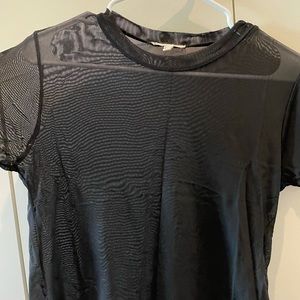 LA Hearts sheer black top